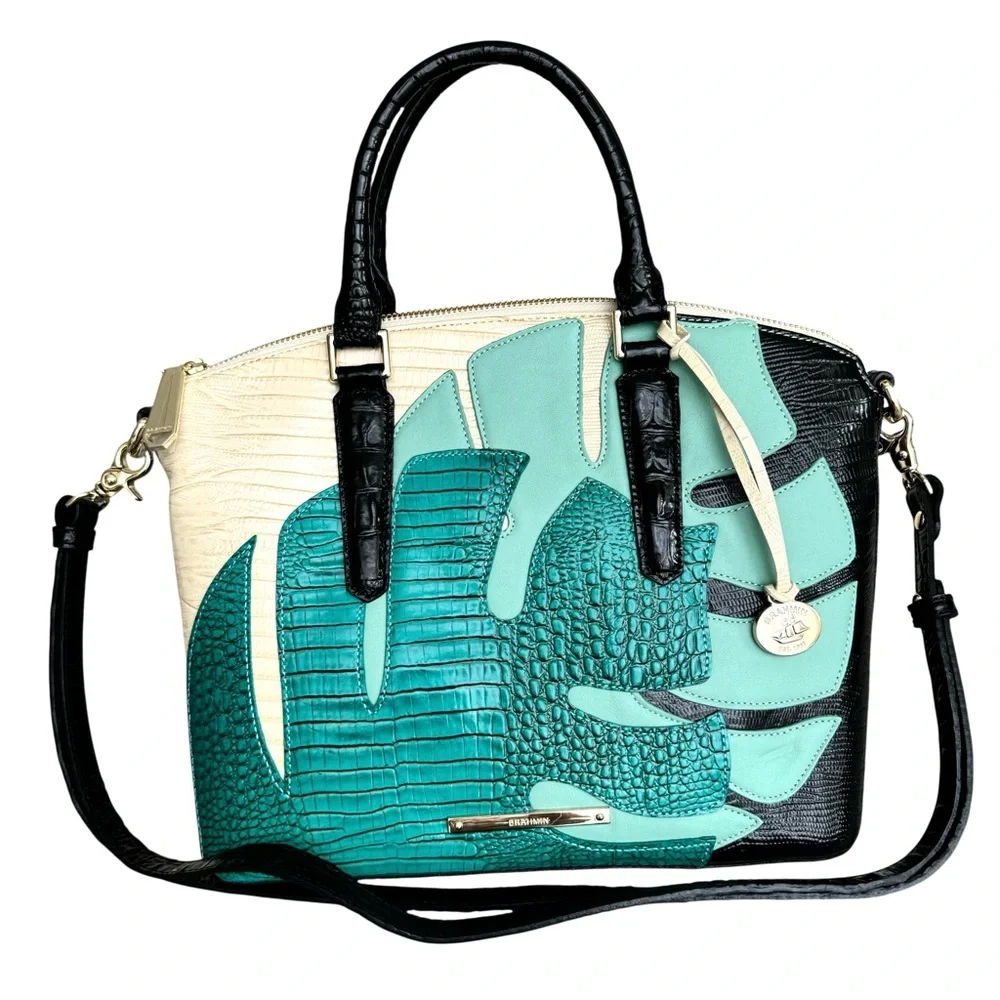 🆕 Brahmin Duxbury Satchel Turquoise Belem Shoulder Bag